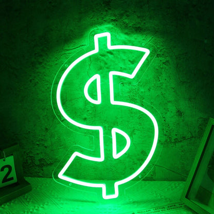 Dollar Sign Green Led Neon Sign | Shineneon