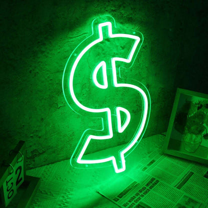 Dollar Sign Green Led Neon Sign | Shineneon