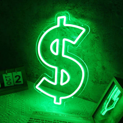Dollar Sign Green Led Neon Sign | Shineneon