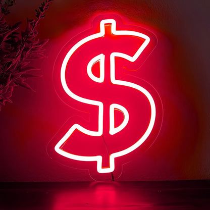 Dollar Sign Neon Prosperity And Financial Aspiration | Shineneon