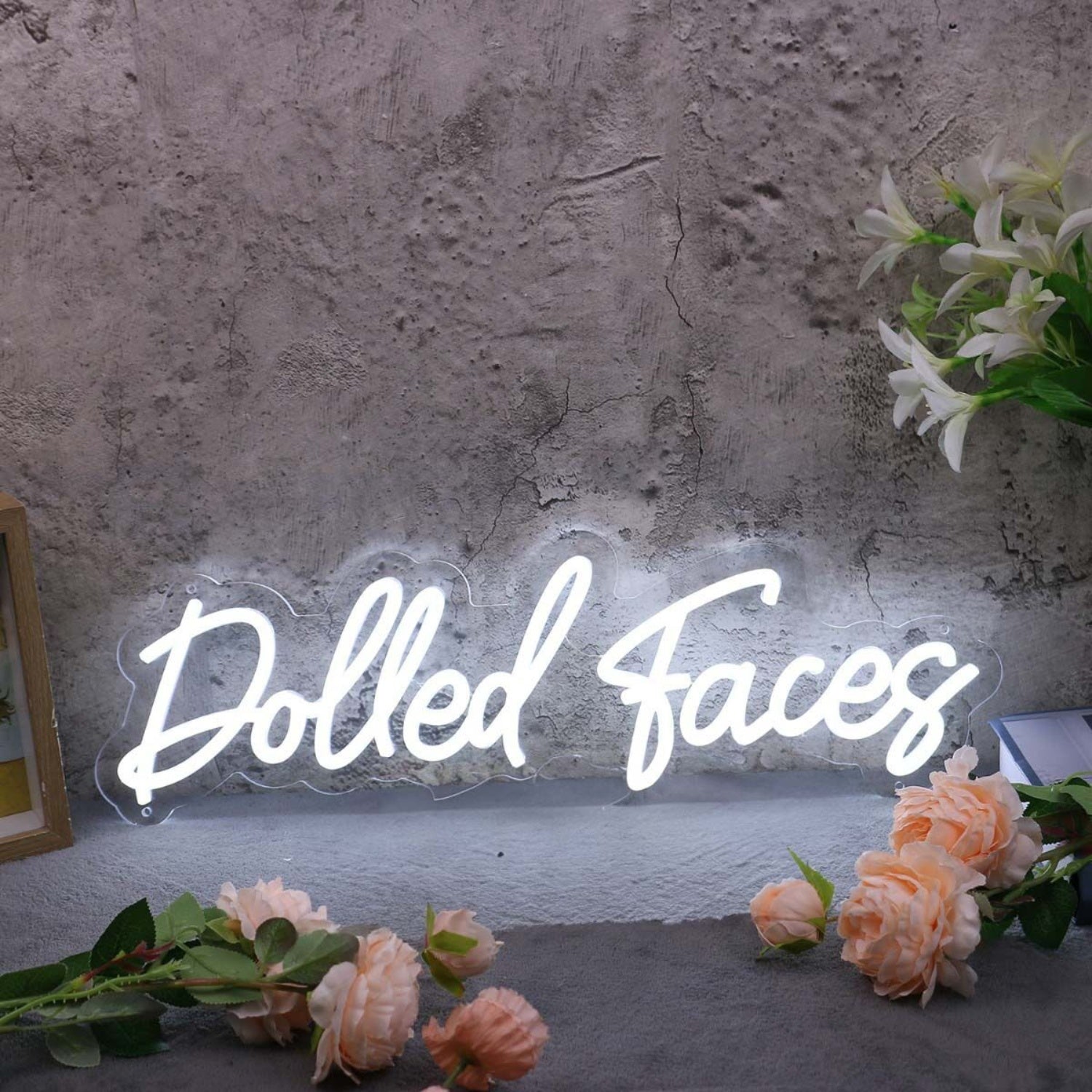 Dolled Faces White Led Neon Sign - Shineneon