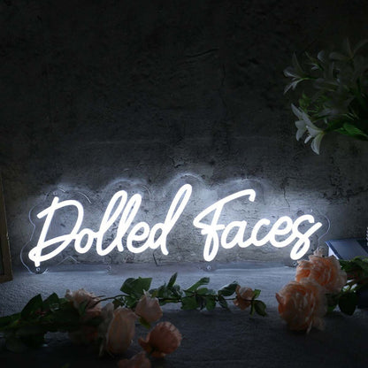 Dolled Faces White Led Neon Sign - Shineneon