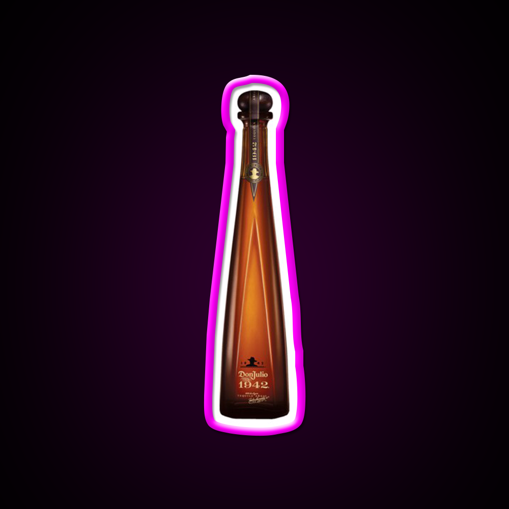 Don Julio 1942 Bottle Beer Bar Decor Led Neon Sign Rgb Color - Neon sign mounted on wall in room
