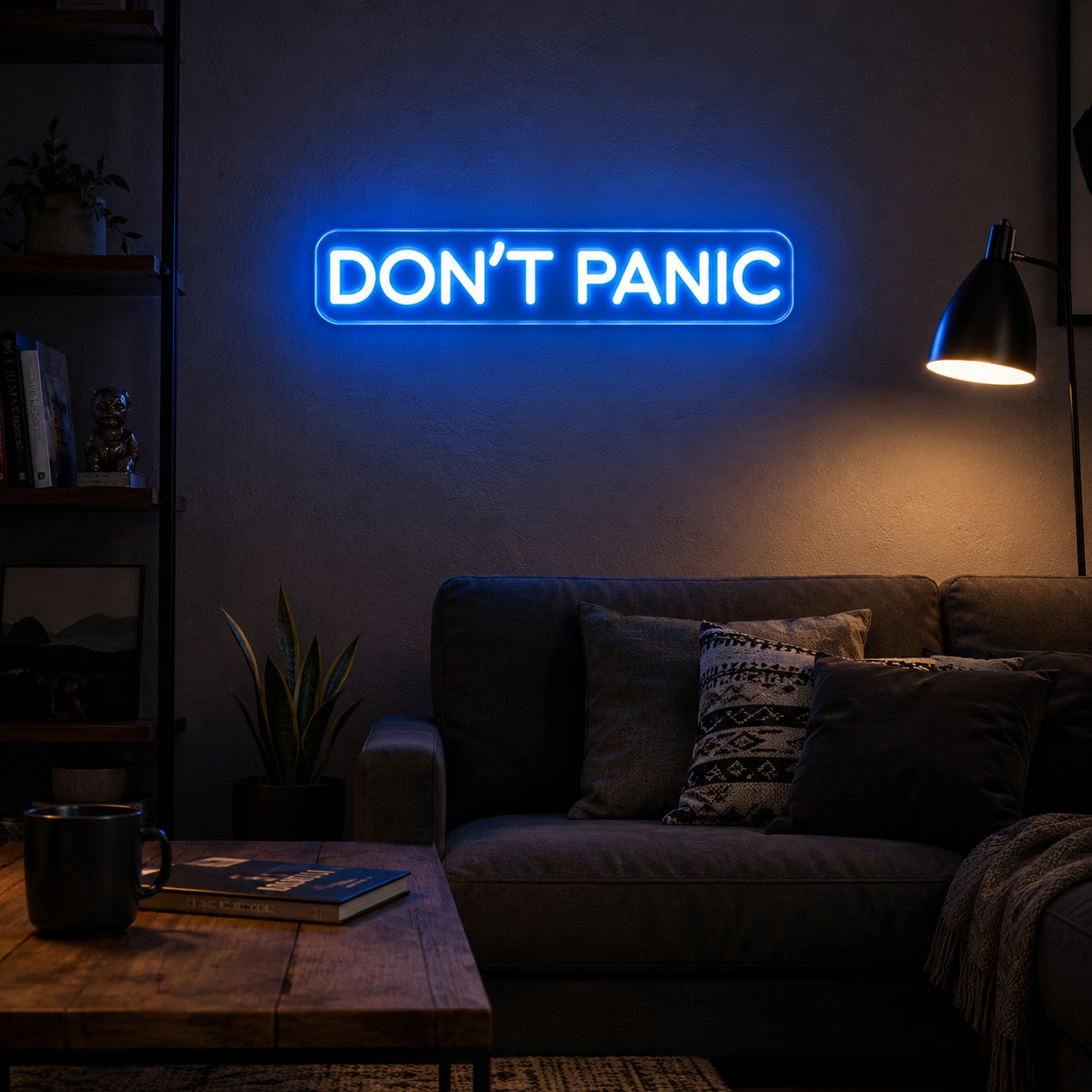 Don T Panic Wall Decor LED Neon Sign - 03 Real Lifestyle Scene