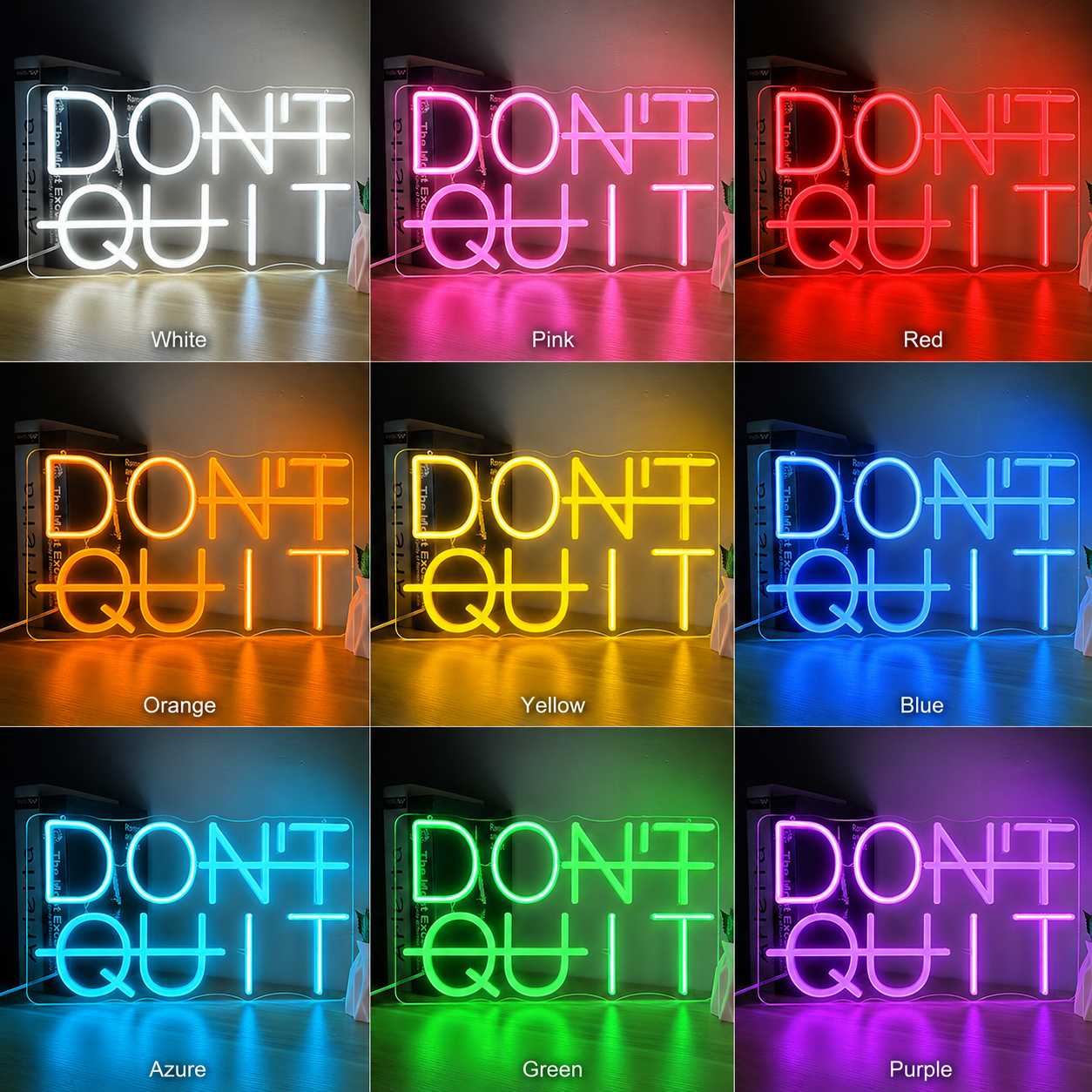 Don T Quit Out LED Neon Sign - 05 Color Grid