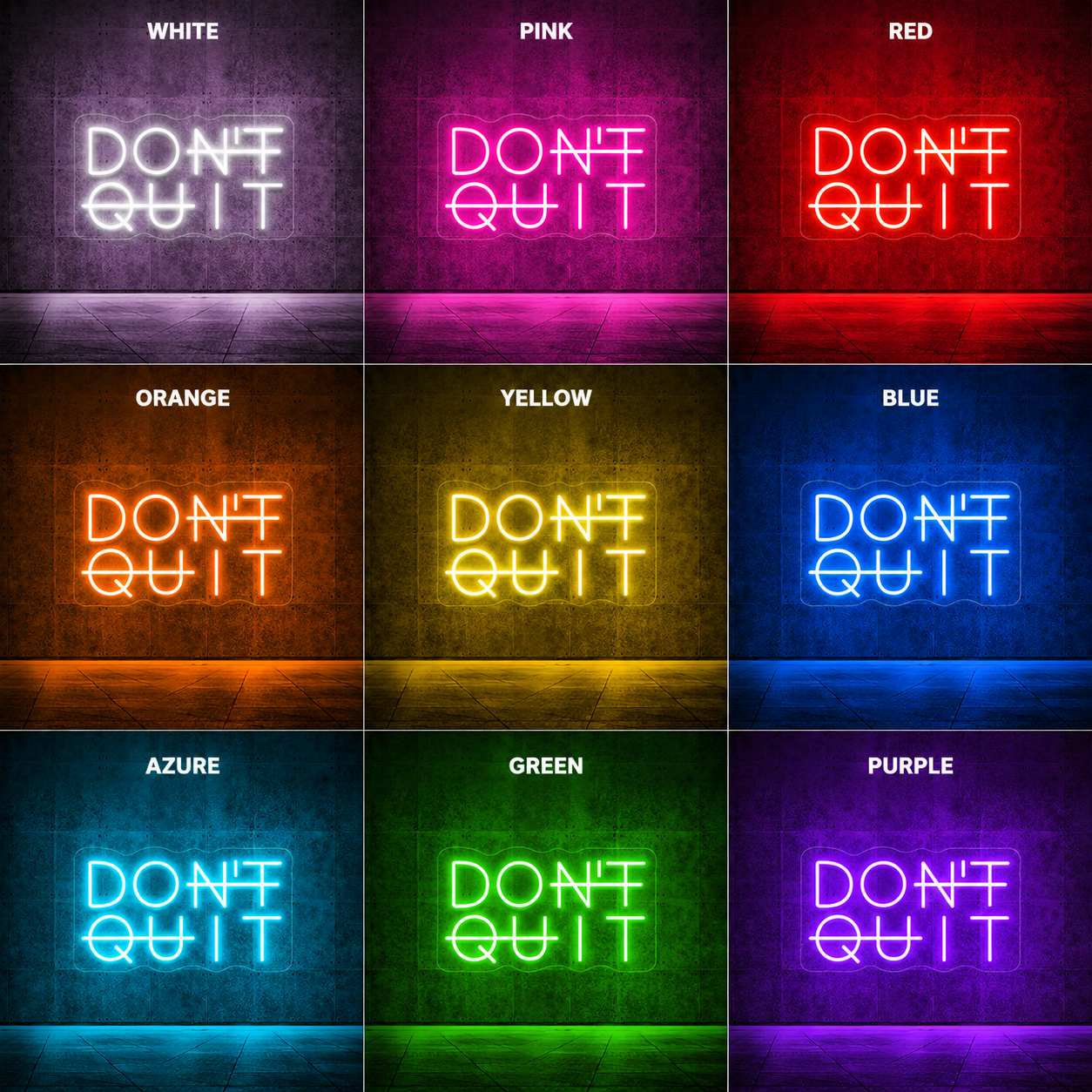 Don T Quit Wall Decor LED Neon Sign - 05 Color Grid