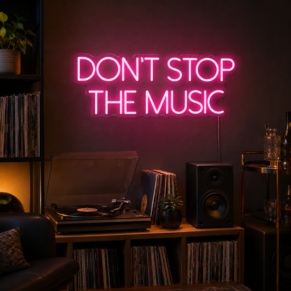 Don T Stop The Music Wall Decor LED Neon Sign - 03 Real Lifestyle Scene
