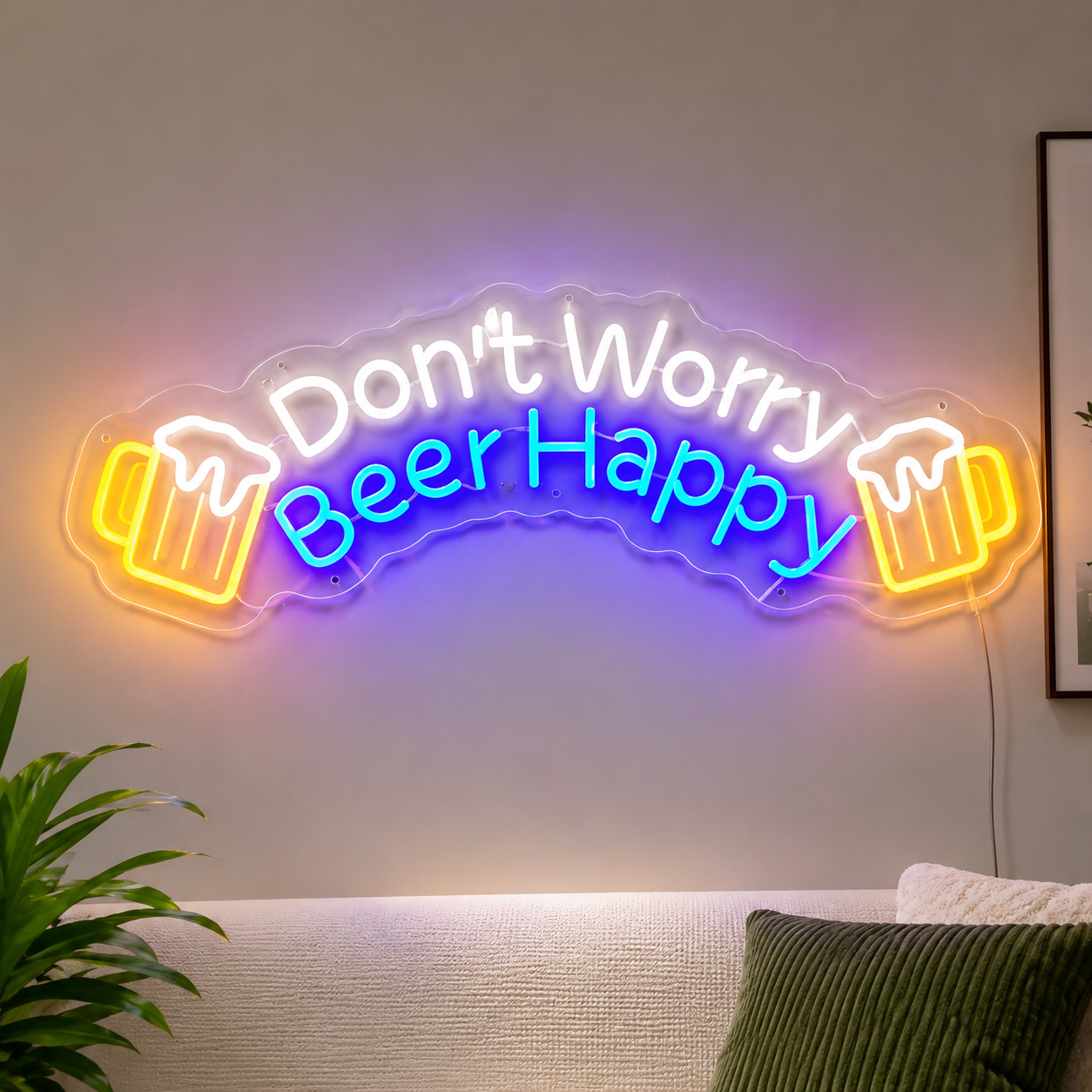 Don T Worry Beer Happy LED Neon Sign main product image