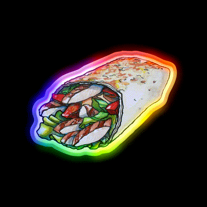 Doner Kebab Fast Food Led Neon Sign For Burger Place Rgb Color - LED neon sign close-up detail