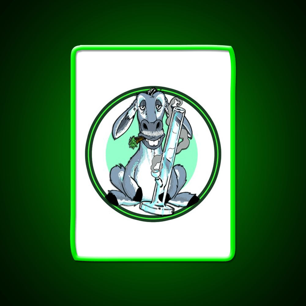 Donkeybong Hemp Inspired Green Leaf Led Neon Sign Rgb Color - Shineneon