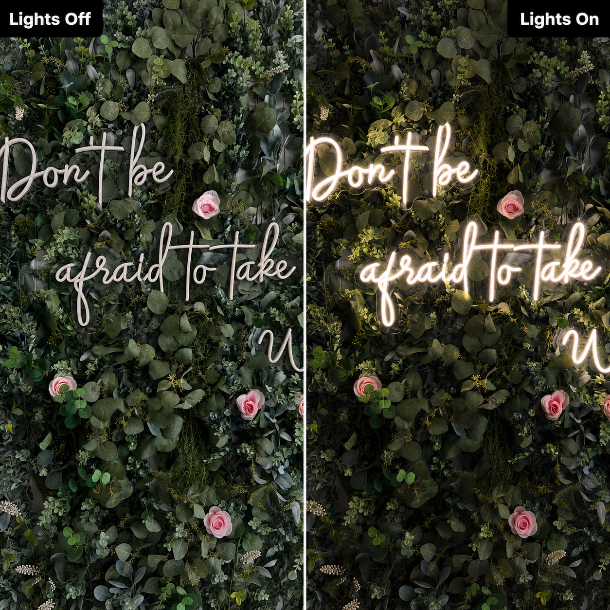 Don't Be Afraid To Take A Whisk LED Neon Sign - 06 Day Night Comparison