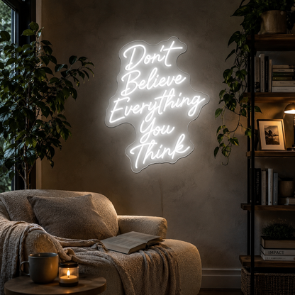 Don't Believe Everything You Think LED Neon Sign - 02 High-Converting Product Image