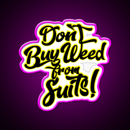 Dont Buy Weed From Suits Hemp Inspired Green Leaf Led Neon Sign Rgb Color