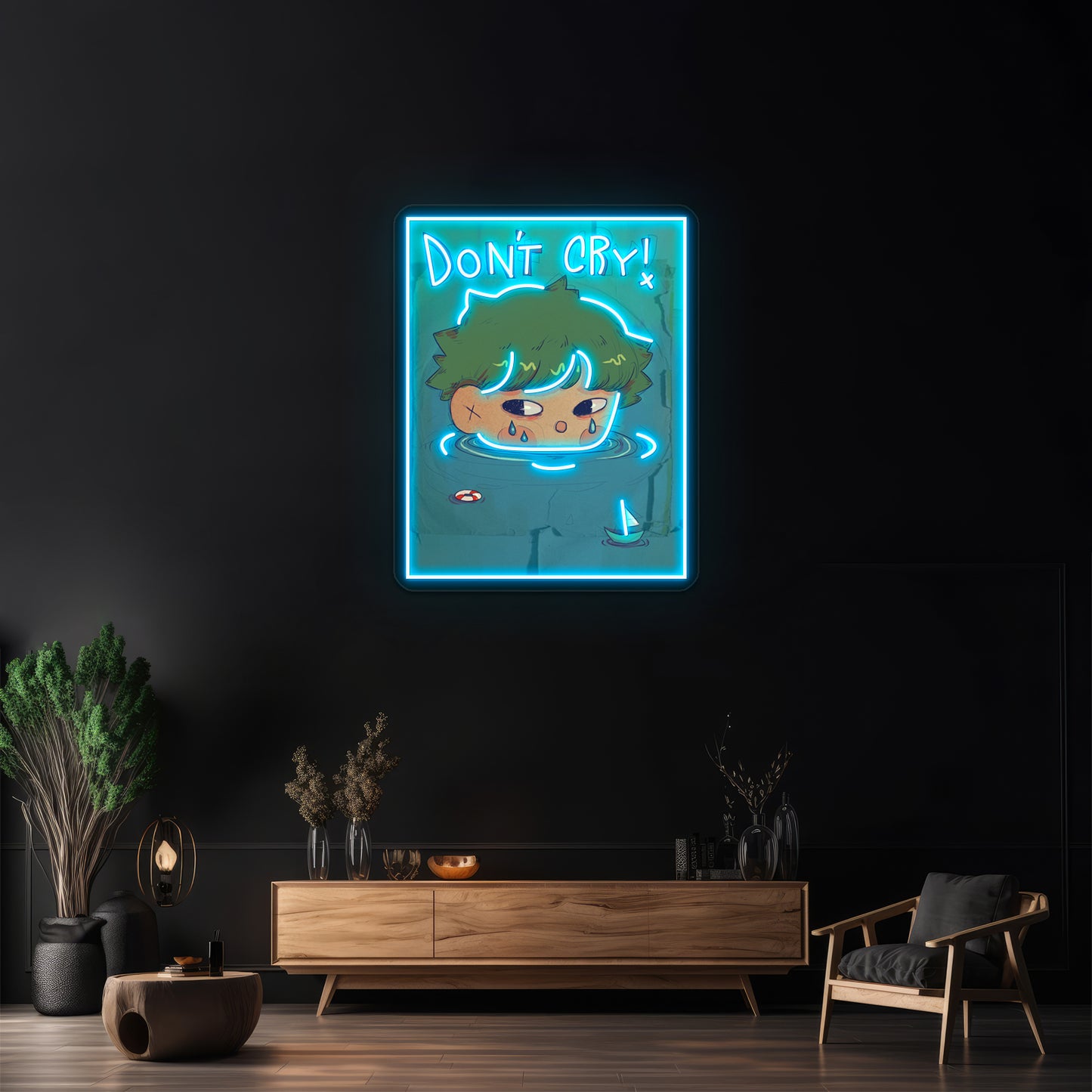 Dont Cry Artwork Affordable Custom Neon Signs