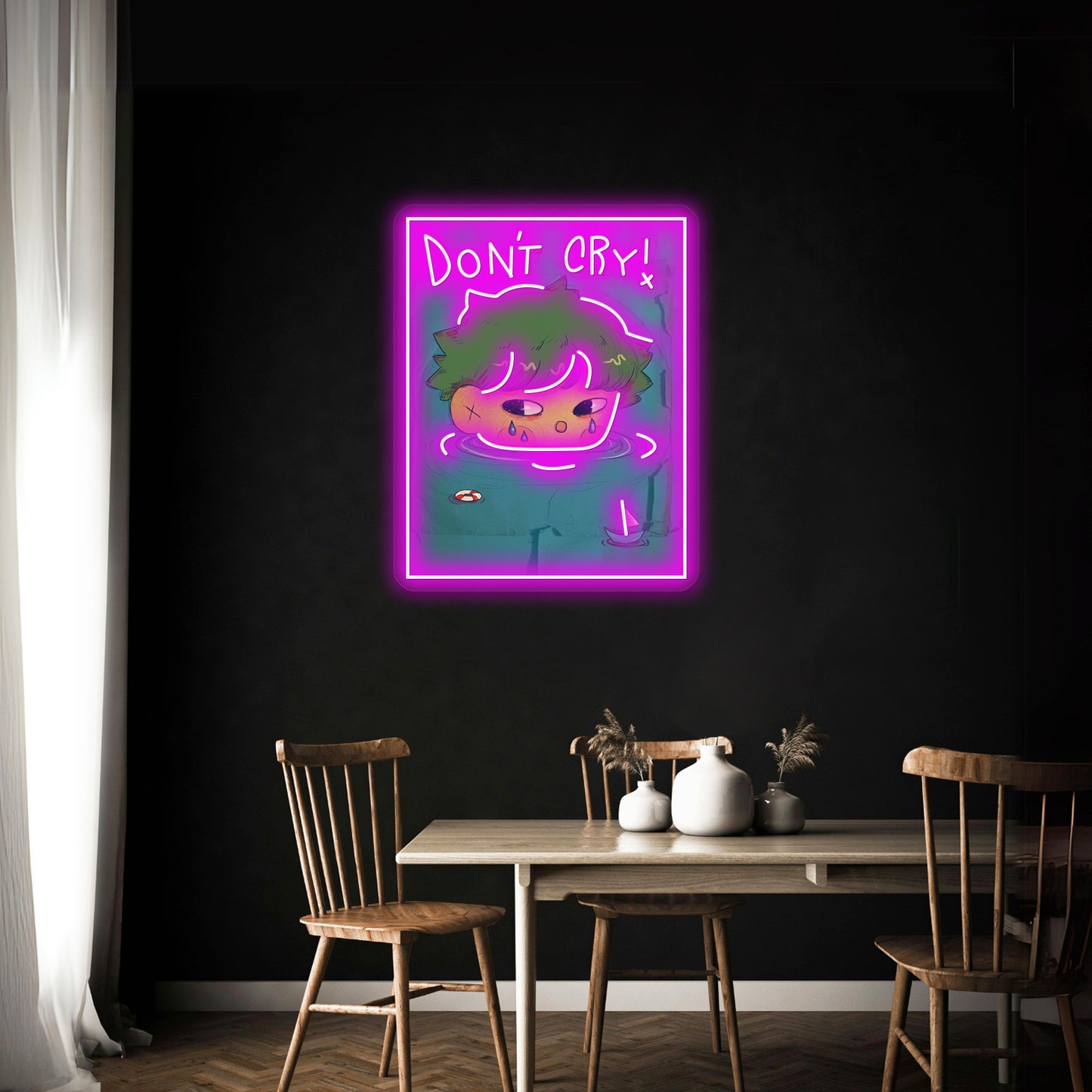 Dont Cry Artwork Affordable Custom Neon Signs