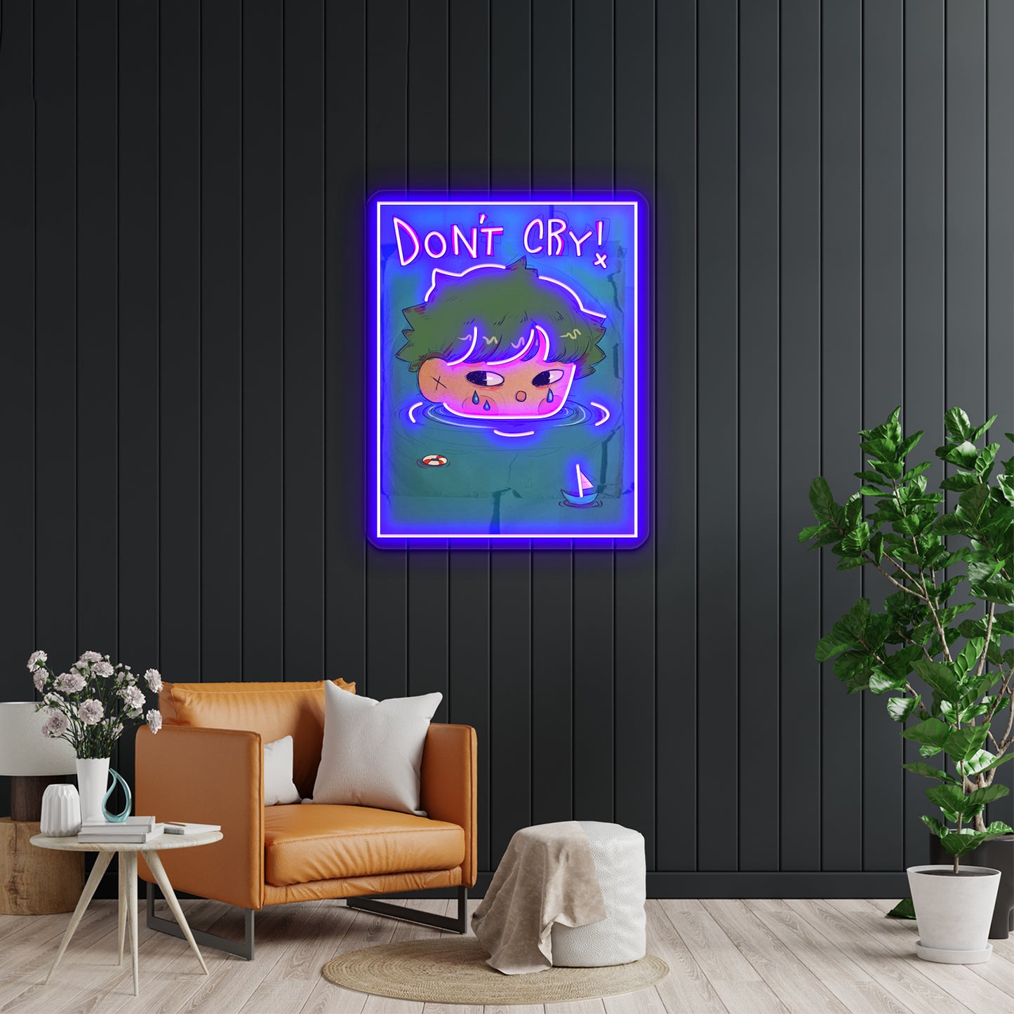 Dont Cry Artwork Affordable Custom Neon Signs