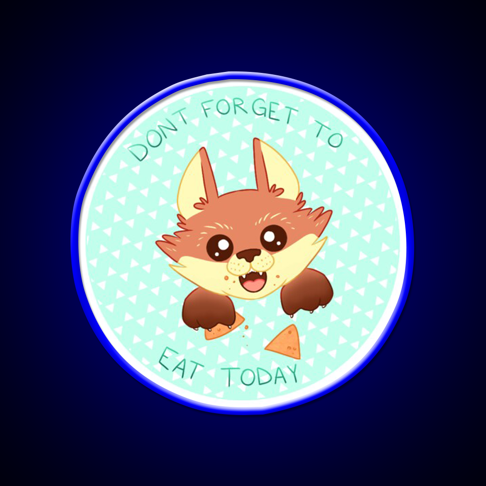 Dont Forget To Eat Fox Snack Food Led Neon Sign Rgb Color