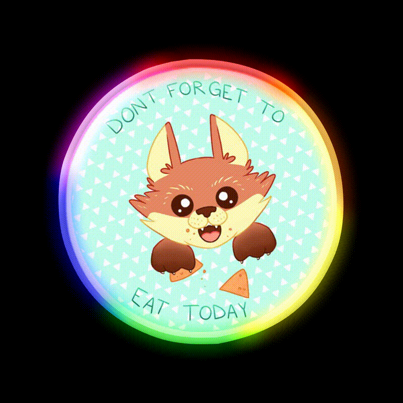 Dont Forget To Eat Fox Snack Food Led Neon Sign Rgb Color