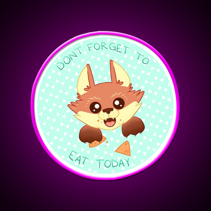 Dont Forget To Eat Fox Snack Food Led Neon Sign Rgb Color