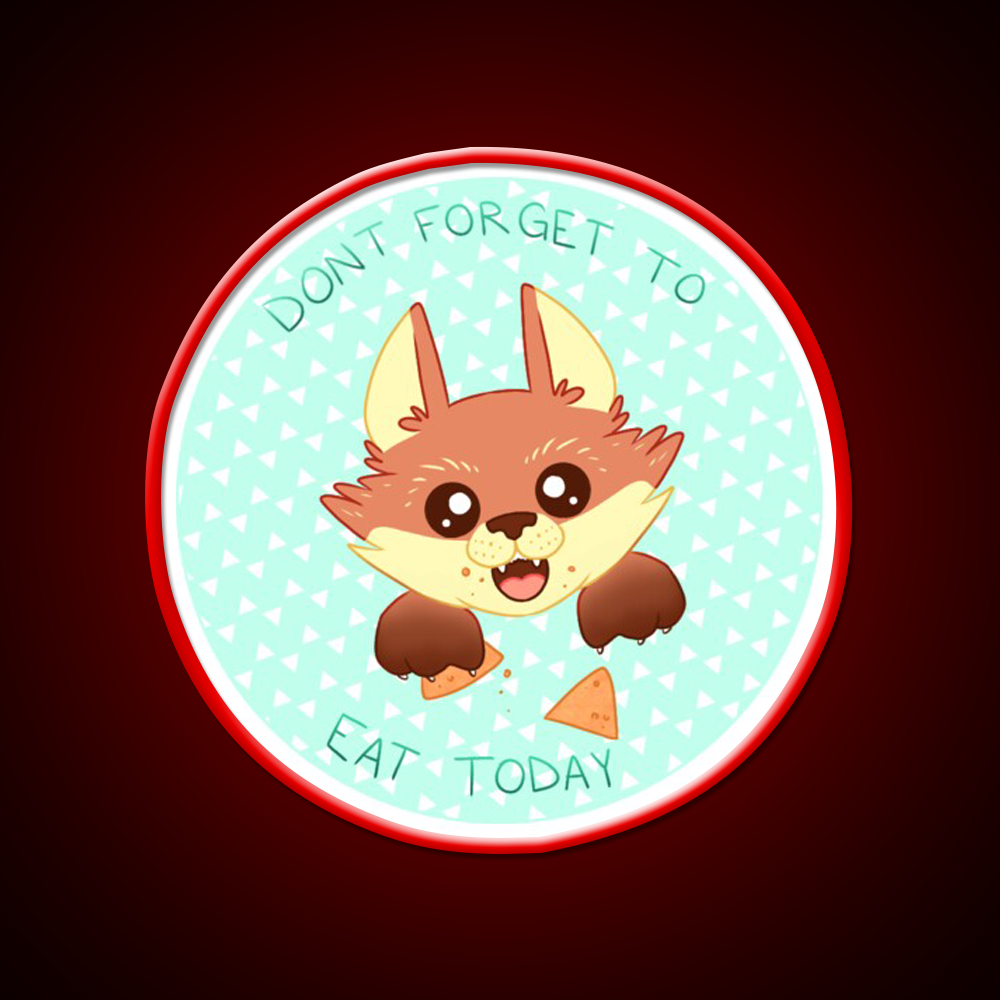 Dont Forget To Eat Fox Snack Food Led Neon Sign Rgb Color