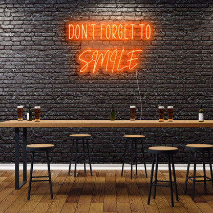 Dont Forget To Smile Neon Sign For Positive And Happy Spaces | Shineneon
