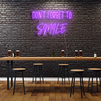 Dont Forget To Smile Neon Sign For Positive And Happy Spaces | Shineneon