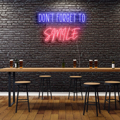 Dont Forget To Smile Neon Sign For Positive And Happy Spaces | Shineneon