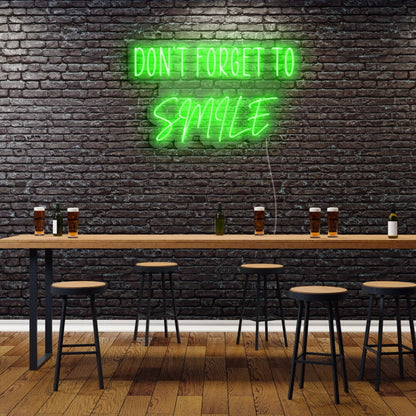 Dont Forget To Smile Neon Sign For Positive And Happy Spaces | Shineneon