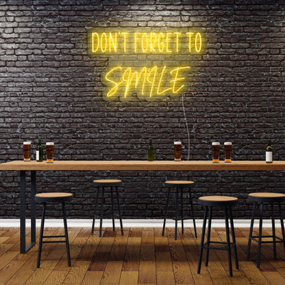 Dont Forget To Smile Neon Sign For Positive And Happy Spaces | Shineneon