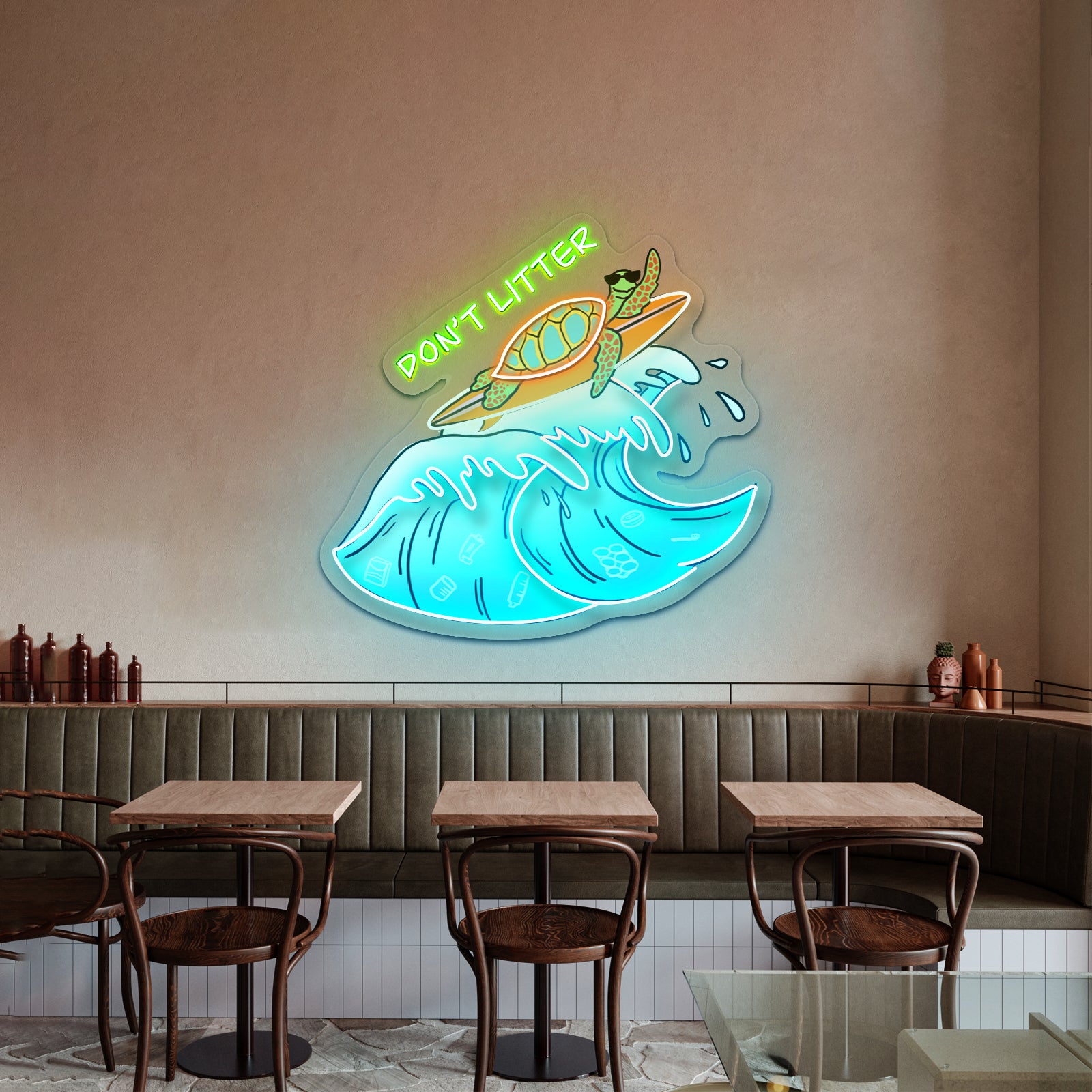 Dont Litter Sea Turtle Neon Signs For Sale