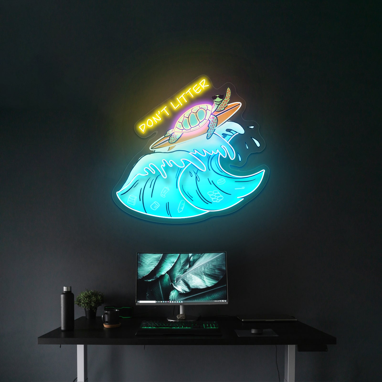 Dont Litter Sea Turtle Neon Signs For Sale