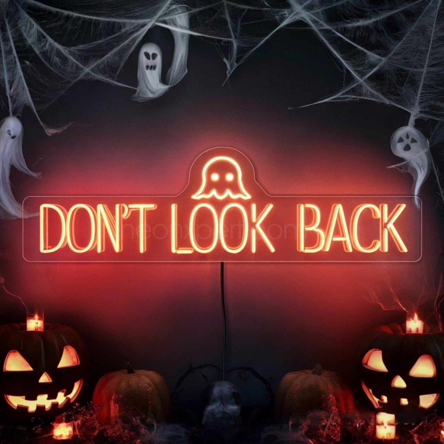 Dont Look Back Glowing Ghost Led Neon Sign For Halloween Party Decor | Shineneon