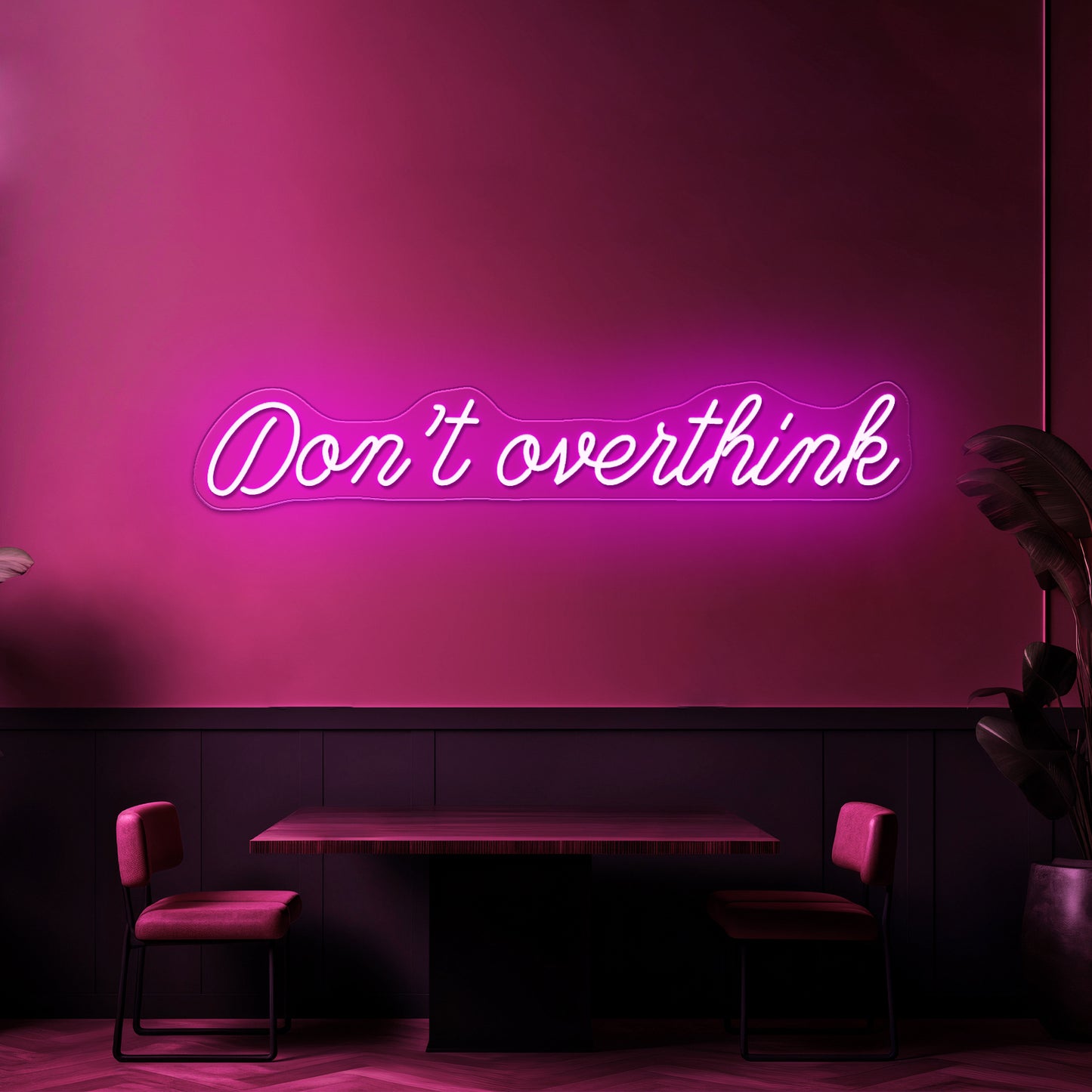 Dont Overthink Restaurant Bar Wall Decor Led Neon Sign