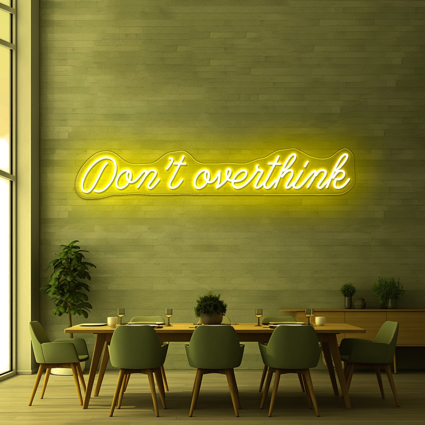 Dont Overthink Restaurant Bar Wall Decor Led Neon Sign