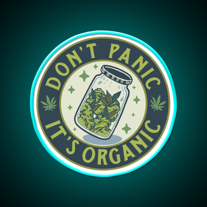 Dont Panic Its Organic Green Leaf Led Neon Sign 420 Neon Decor Rgb Color