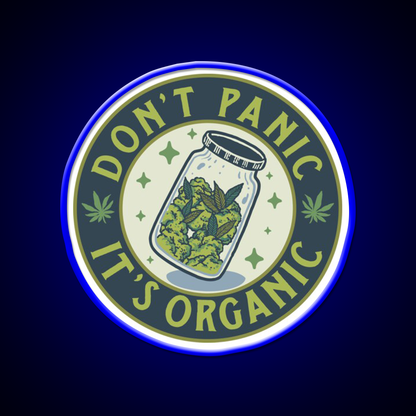 Dont Panic Its Organic Green Leaf Led Neon Sign 420 Neon Decor Rgb Color