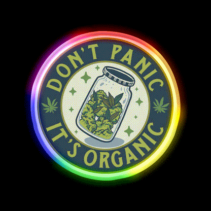 Dont Panic Its Organic Green Leaf Led Neon Sign 420 Neon Decor Rgb Color