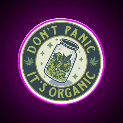 Dont Panic Its Organic Green Leaf Led Neon Sign 420 Neon Decor Rgb Color