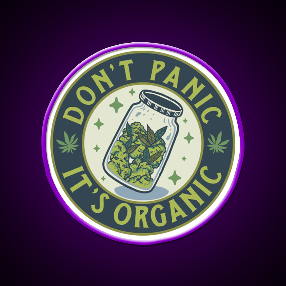 Dont Panic Its Organic Green Leaf Led Neon Sign 420 Neon Decor Rgb Color