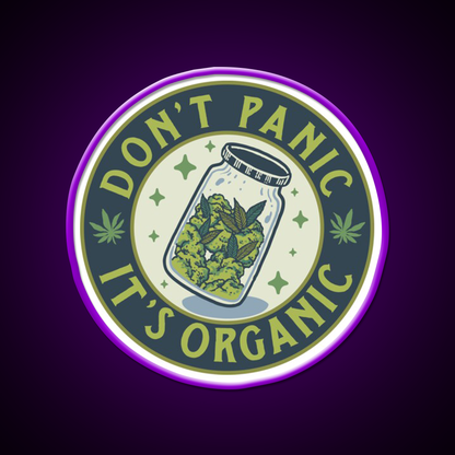 Dont Panic Its Organic Green Leaf Led Neon Sign 420 Neon Decor Rgb Color