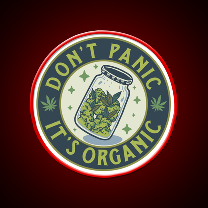 Dont Panic Its Organic Green Leaf Led Neon Sign 420 Neon Decor Rgb Color