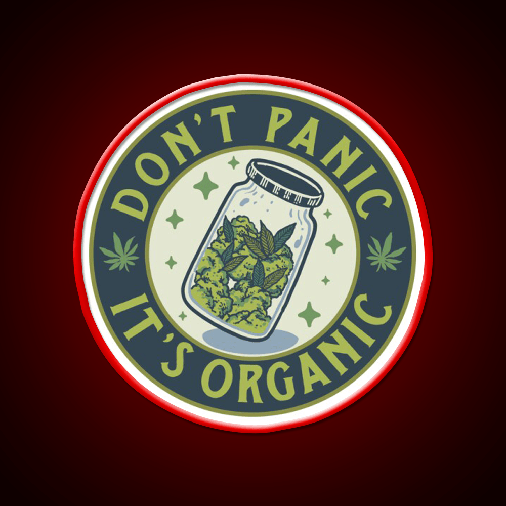 Dont Panic Its Organic Green Leaf Led Neon Sign 420 Neon Decor Rgb Color - Shineneon