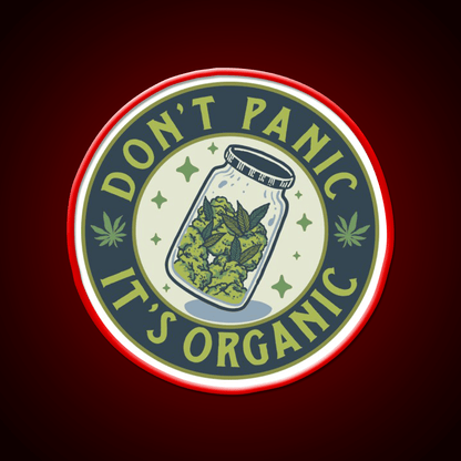 Dont Panic Its Organic Green Leaf Led Neon Sign 420 Neon Decor Rgb Color - Shineneon