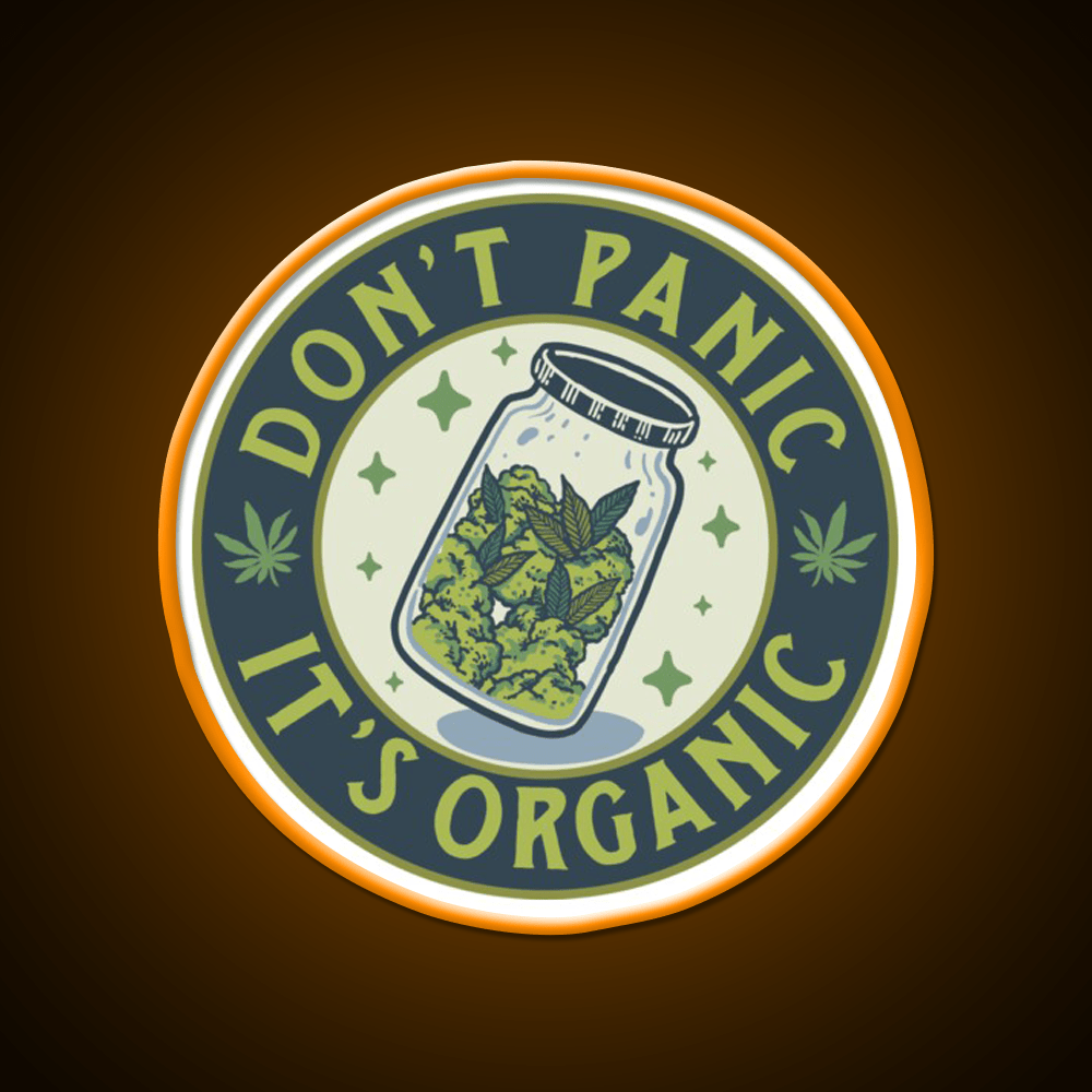 Dont Panic Its Organic Green Leaf Led Neon Sign 420 Neon Decor Rgb Color - Shineneon