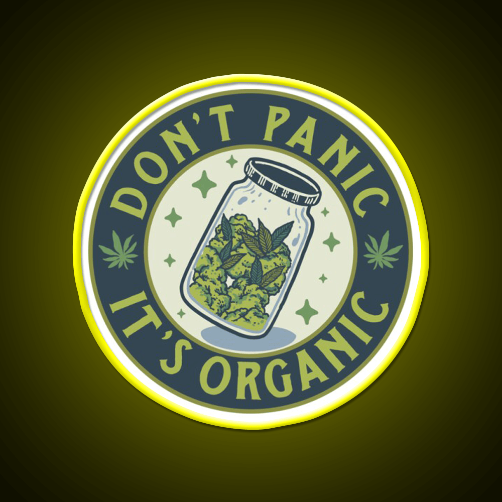 Dont Panic Its Organic Green Leaf Led Neon Sign 420 Neon Decor Rgb Color - Shineneon