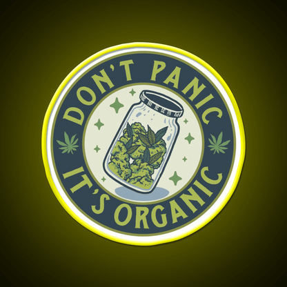 Dont Panic Its Organic Green Leaf Led Neon Sign 420 Neon Decor Rgb Color - Shineneon