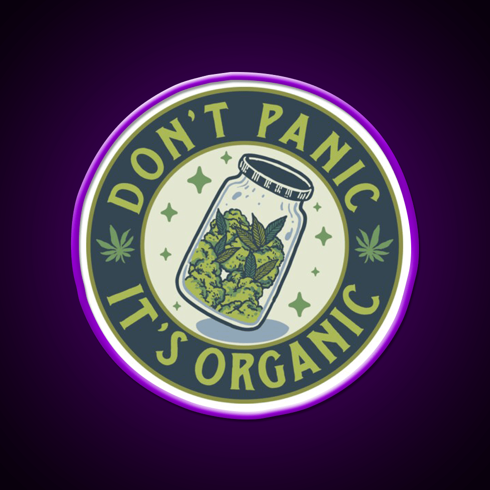 Dont Panic Its Organic Green Leaf Led Neon Sign 420 Neon Decor Rgb Color - Shineneon
