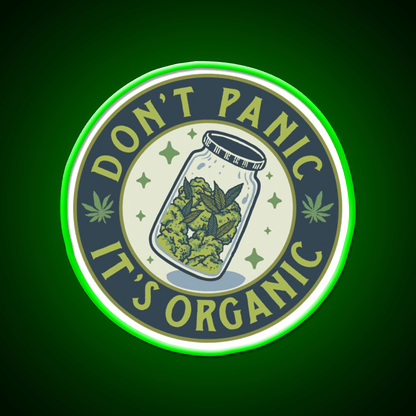 Dont Panic Its Organic Green Leaf Led Neon Sign 420 Neon Decor Rgb Color - Shineneon