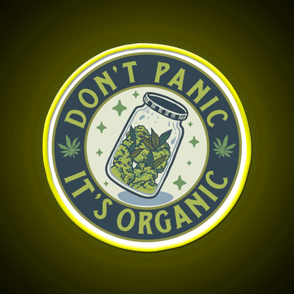 Dont Panic Its Organic Green Leaf Led Neon Sign 420 Neon Decor Rgb Color