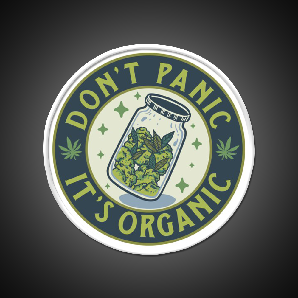 Dont Panic Its Organic Green Leaf Led Neon Sign 420 Neon Decor Rgb Color